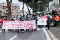 Roma - Protesta degli agricoltori in corteo con i trattori