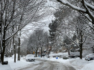 Snow Covers The City Of Toronto, Canada