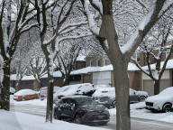 Snow Covers The City Of Toronto, Canada