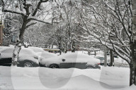 Snow Covers The City Of Toronto, Canada