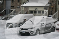 Snow Covers The City Of Toronto, Canada