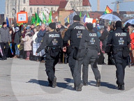 Police Officers At A Demonstration In Munich