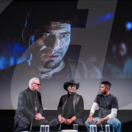 Mark Kermode with Mario van Peebles & Mandela van Peebles on stage at Mark Kermode in 3D on Monday 10 February 2025