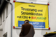 Pro-AfD Wahlplakate in Koeln