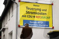 Pro-AfD Wahlplakate in Koeln
