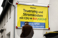 Pro-AfD Wahlplakate in Koeln