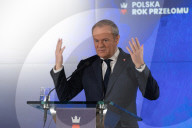 Poland's PM Donald Tusk Reveals Ambitious 2025 Budget in Warsaw, Poland - 10 Feb 2025