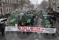 Farmer's tractor protest in London, UK.