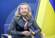 News conference of EIB President Nadia Calvino in Kyiv