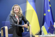 News conference of EIB President Nadia Calvino in Kyiv