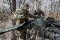 Ukraine soldiers holding the frontline