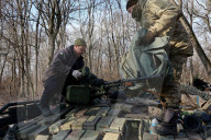 Ukraine soldiers holding the frontline