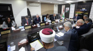 Palestinian Prime Minister Mohammad Mustafa cabinet session