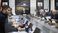 Palestinian Prime Minister Mohammad Mustafa cabinet session