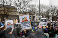 Hundreds protest against Chinese ‘mega-embassy’ in London, UK.
