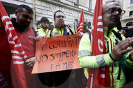 Roma - Mobilitazione dei lavoratori antincendio al Ministero del Lavoro