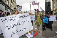 Protest Against U.S. Defense Secretary's Visit to Brussels, Belgium.
