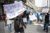 Protest Against U.S. Defense Secretary's Visit to Brussels, Belgium.