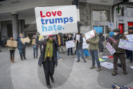 Protest Against U.S. Defense Secretary's Visit to Brussels, Belgium.