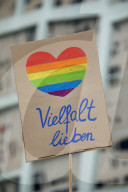 Demonstration gegen den Rechtsruck in der Gesellschaft in Marburg