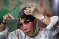 Chinese Opera performances at the Godfather Pung Tao Kong Festival in Chiang Mai, Thailand - 12 Feb 2025.