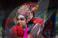 Chinese Opera performances at the Godfather Pung Tao Kong Festival in Chiang Mai, Thailand - 12 Feb 2025.