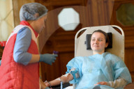 Blood donation event at Kyiv’s Central Railway Station Building
