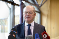 OLAF SCHOLZ bei einer Wahlkampfveranstaltung der SPD in Fuerth