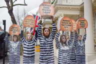 PETA protest against monkey exploitation in Thailand's coconut industry, London, UK - 13 Feb 2024