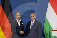 German far right leader Alice Weidel meets Viktor Orban