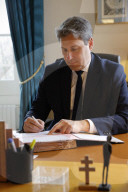 Portrait of Mathieu Darnaud President of the Les Republicains Group - Paris
