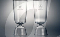 Bell bottom beer glasses give the perfect clink for cheers