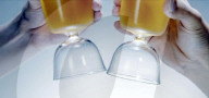 Bell bottom beer glasses give the perfect clink for cheers