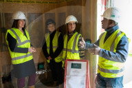 Rachel Reeves UK Chancellor of the Exchequer visits Fairham housing development in Nottingham