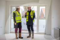 Rachel Reeves UK Chancellor of the Exchequer visits Fairham housing development in Nottingham