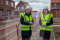 Rachel Reeves UK Chancellor of the Exchequer visits Fairham housing development in Nottingham