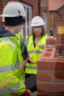 Rachel Reeves UK Chancellor of the Exchequer visits Fairham housing development in Nottingham