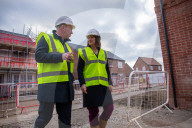 Rachel Reeves UK Chancellor of the Exchequer visits Fairham housing development in Nottingham