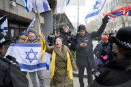 Stop The Hate pro Israel rally outside Kings College London, UK.