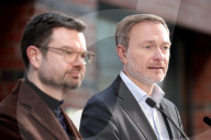 Buschmann + LindnerLindner bei FDP Pk in Berlin