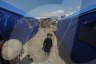 Gaza families living in camp