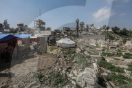 Gaza families living in camp