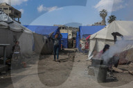 Gaza families living in camp