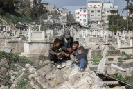 Gaza families living in camp