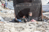 Gaza families living in camp