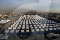 Newly erected tents in Gaza City