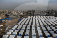 Newly erected tents in Gaza City