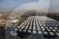 Newly erected tents in Gaza City