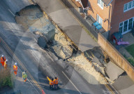 Godstone sinkhole in Surrey, UK.