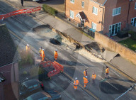 Godstone sinkhole in Surrey, UK.